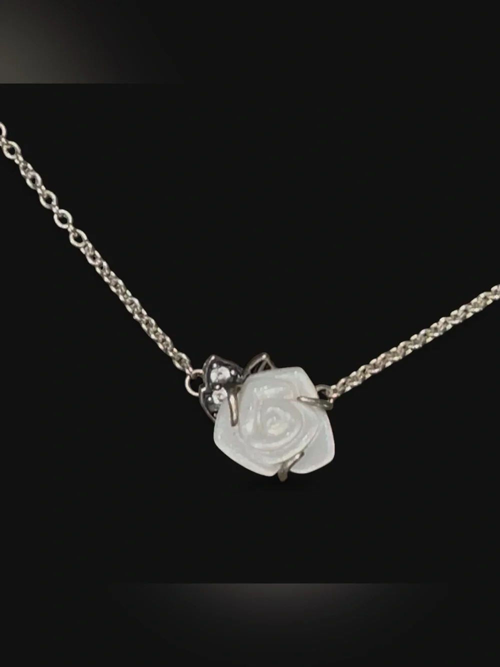 PANDORA White Rose in Bloom Collier Necklace